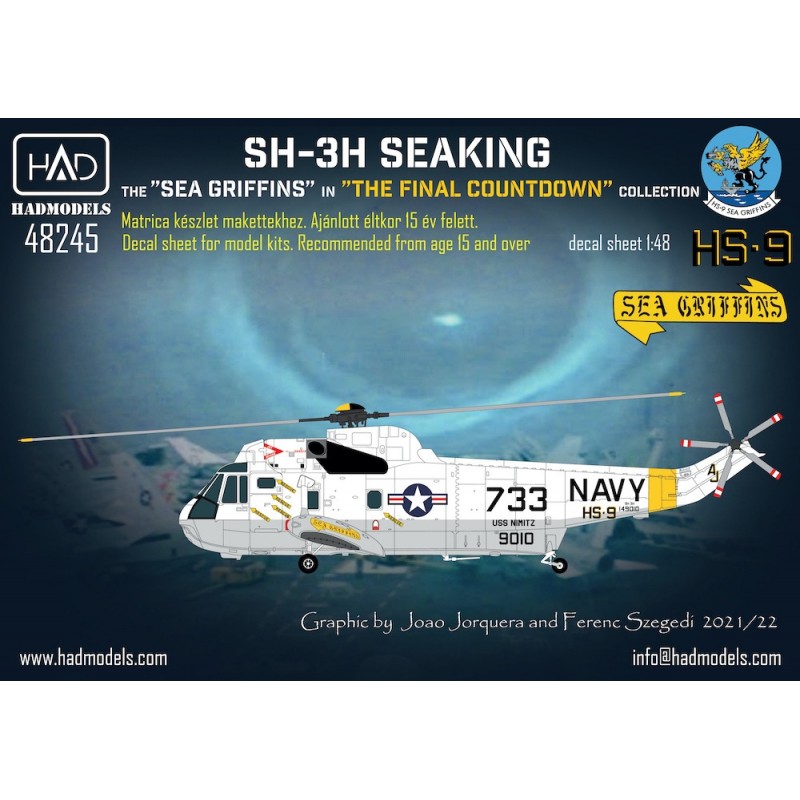 HAD 1/48 Decals Sikorsky SH-3H Seaking The Sea Griffins in "The Final Countdown" Collection