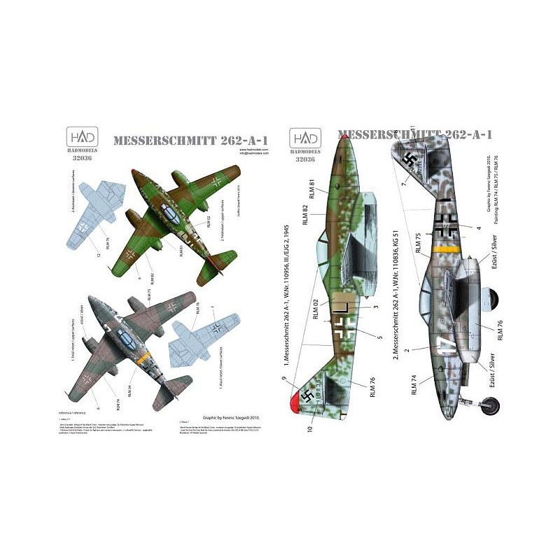 HAD 1/32 Decals Me 262 A-1