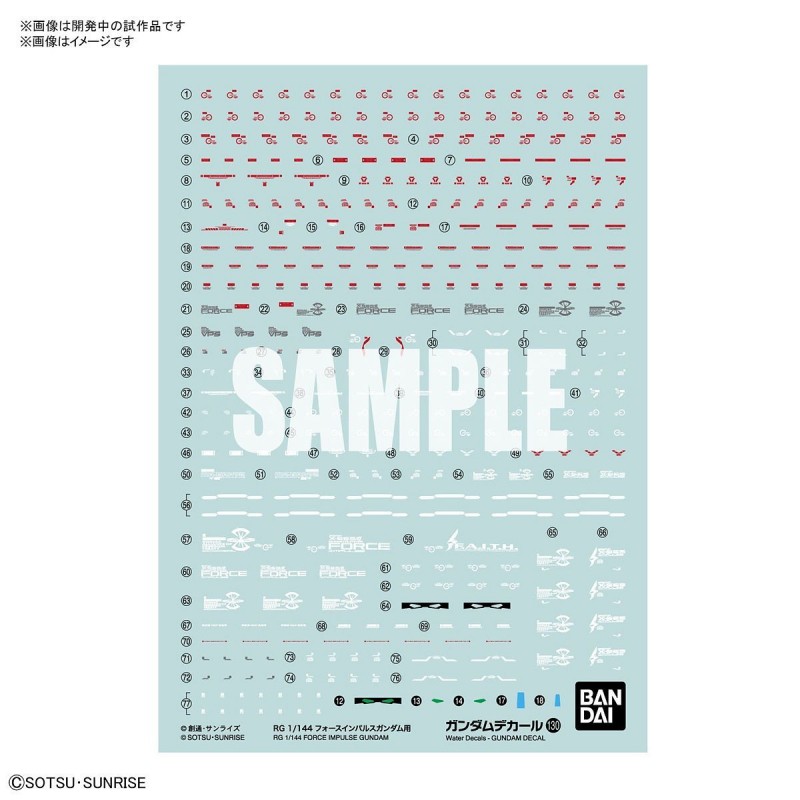 Calca GD130 GUNDAM DECAL RG FORCE IMPULSE