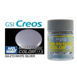 Mr Hobby Mr Metallic  Color GX Metal White Silver (18ml) - Robotines