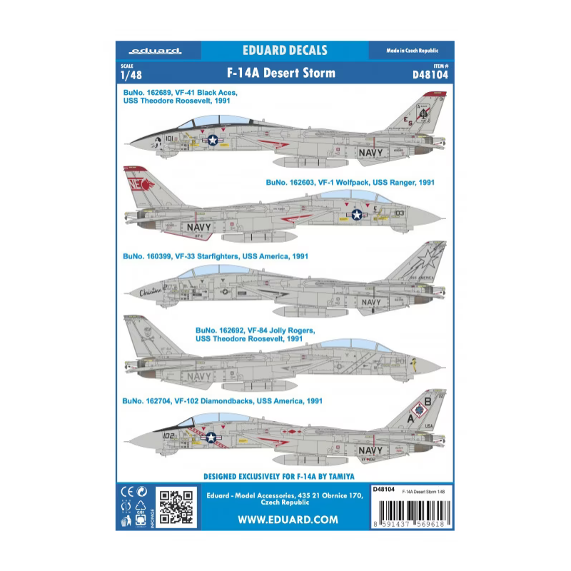 Eduard 1/48 Calcas F-14A Desert Storm (Tamiya)