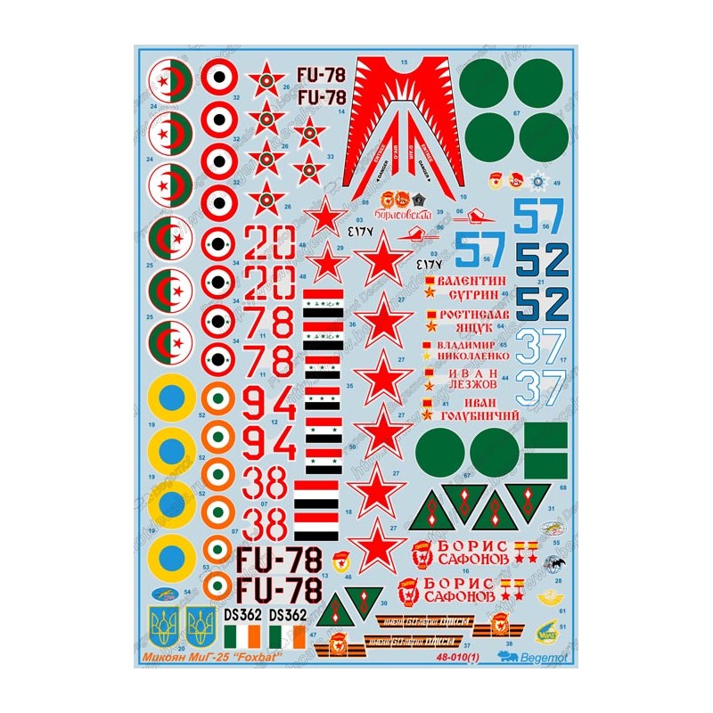 Begemot decals 1/48 Mikoyan MiG-25 "Foxbat"