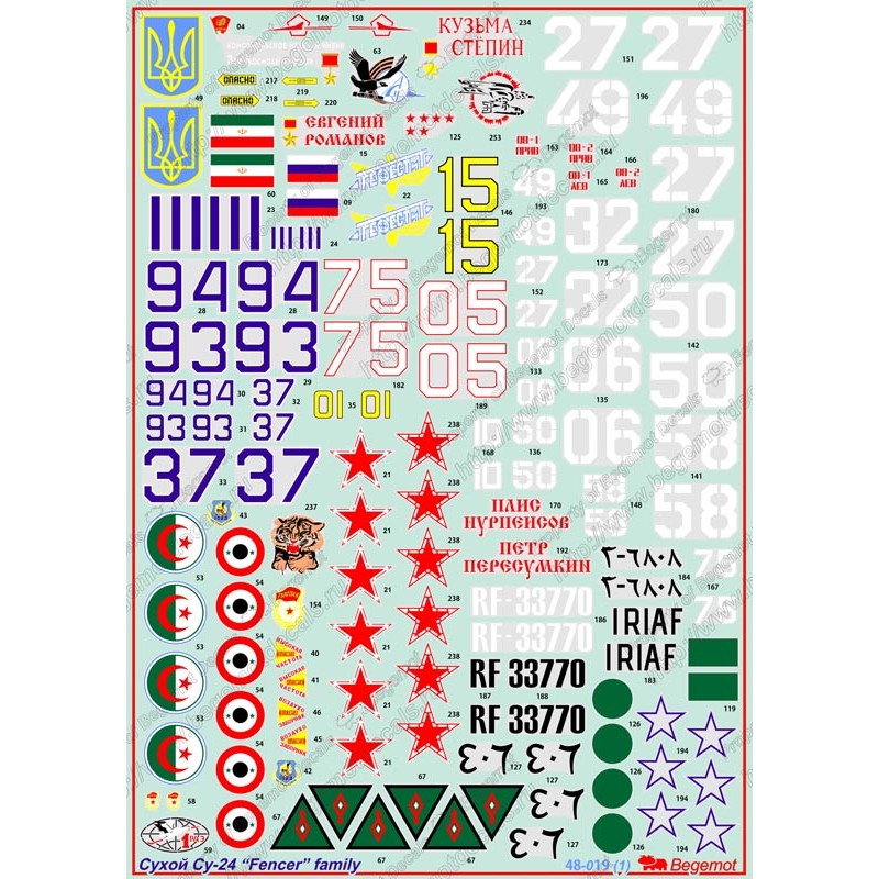 Begemot  1/48 Decals Sukhoi Su-24 Fencer family