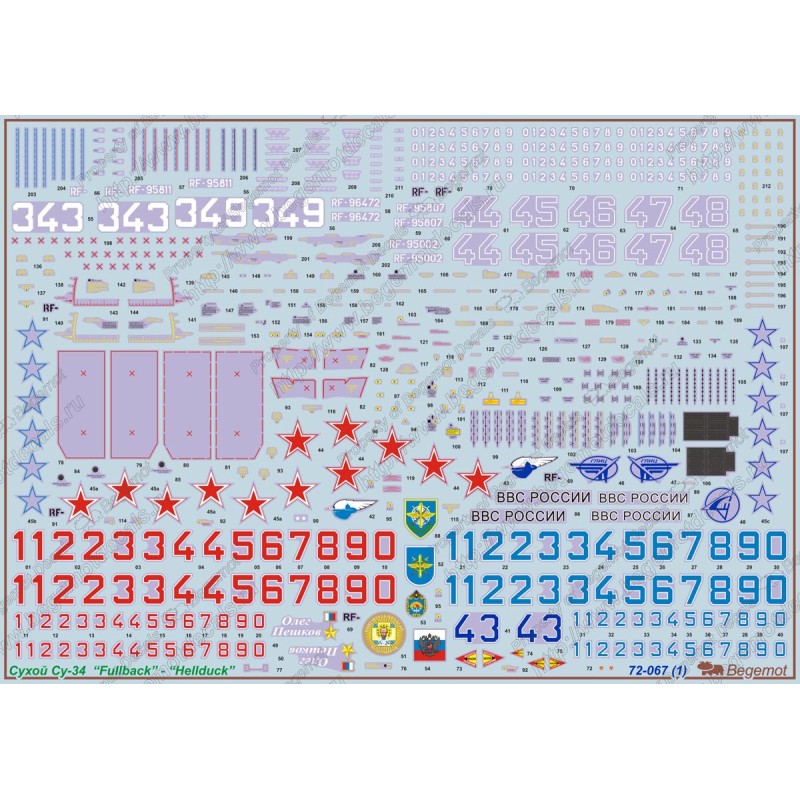 Begemot Decals 1/72 Decals  Sukhoi Su-34