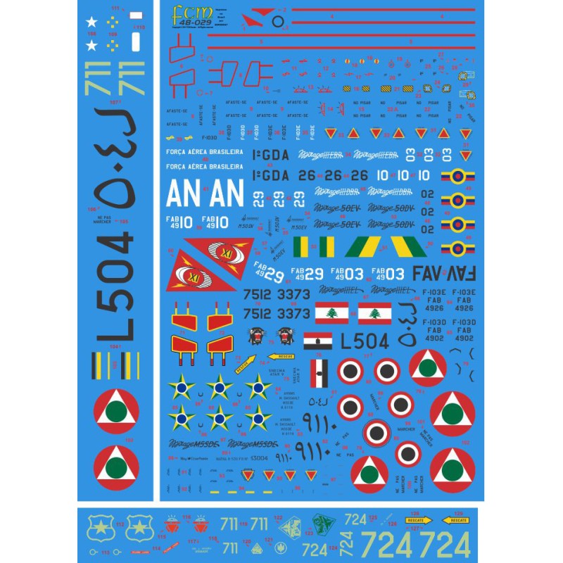 FCM 1/48 Decals Dassault Mirage III Pt 1