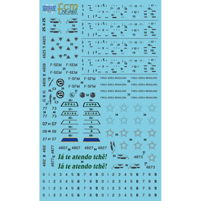 FCM 1/72 Decals Northrop F-5EM / F-5FM Brazilian Air Force