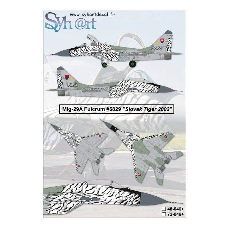 Syhart 1/48 Decals Mig-29 Fulcrum 6829 "Slovak Tiger 2002"