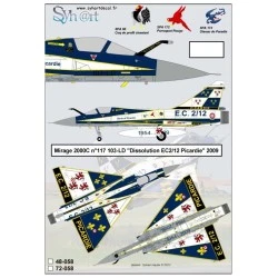 Syhart 1/48 Decals Mirage 2000C 117 103-LD "Retirement EC2/12 Picardie" July 2009