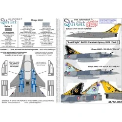 Syhart 1/48 Decals  Dassault Mirage 2000C + Rafale C "Last Flight - BA103 Cambra