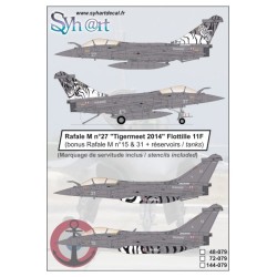 Syhart 1/48 Decals Dassault Rafale M 27 Flottille 11F "Tigermeet 2014" (+ M15 - M31)