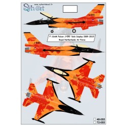 Syhart 1/48 decals F-16AM Falcon J-015 "Solo Display Team 2009" Force Aérienne Royale Néerlandaise