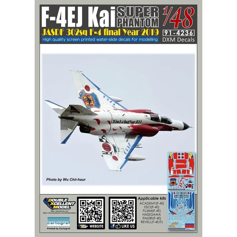 DXM Decal 1/48 JASDF F-4EJ KAI 302SQ Final Year 2019 "White"