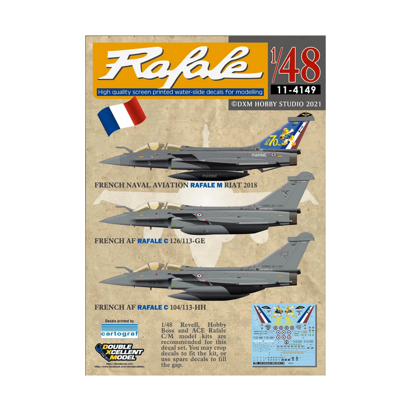 DXM Decals 1/48 French AF and Naval Aviation Rafale C/M