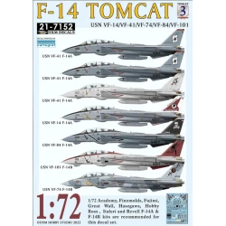 DXM Decals 1/72 Tomcat Collection 3 F-14 Tomcat USN VF-14/VF41/VF-74/VF-84/VF-101