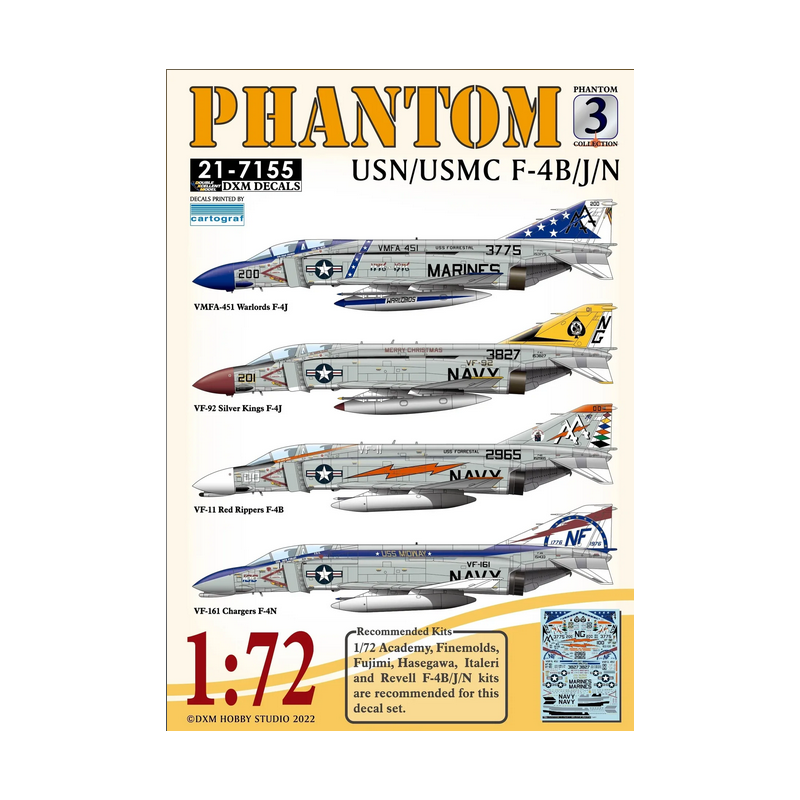 DXM Decals 1/72 Phantom USN/USMC F-4B/J/N