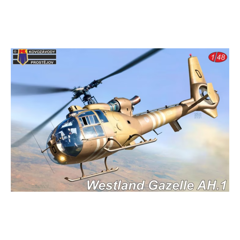 Kovozávody 1/48 Westland Gazelle AH.1 helicopter model kit