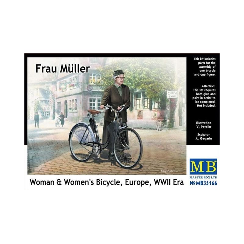 Masterbox 1/35 Woman & Woman's Bicycle Europe WWII Era