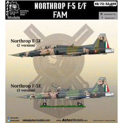 Aztec Models 1/72 Decals Northrop F-5E/F FAM Northrop F-5E and F-5F for the Mexican Air Force