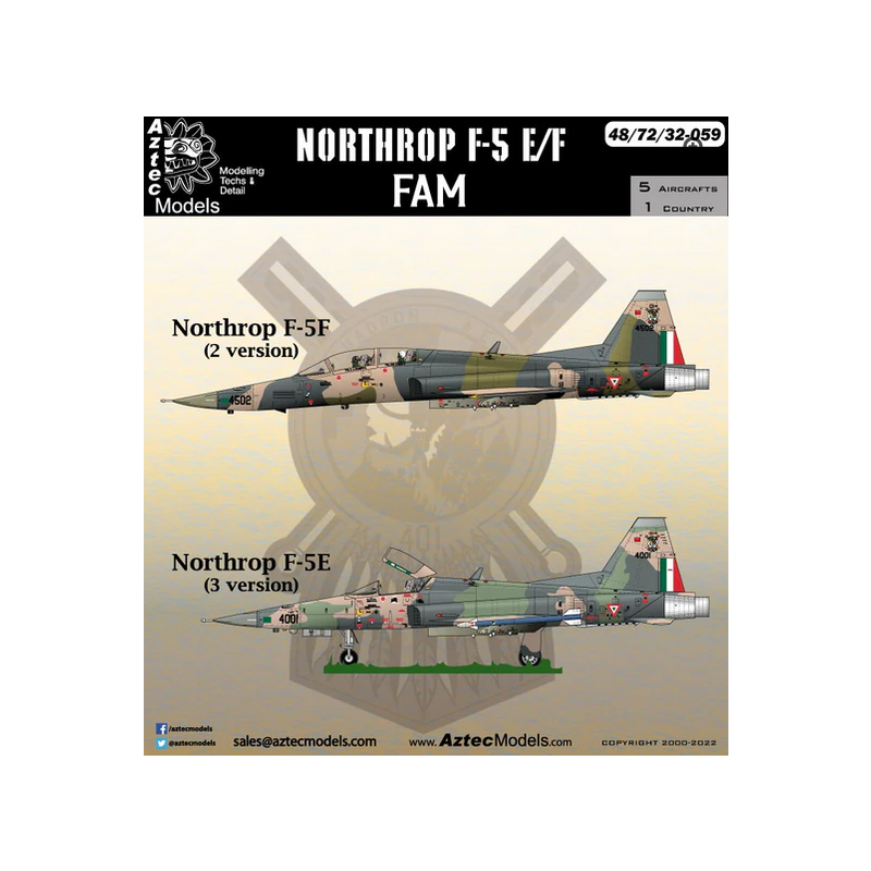 Aztec Models 1/72 Calcas Northrop F-5E/F FAM Northrop F-5E and F-5F for the Mexican Air Force