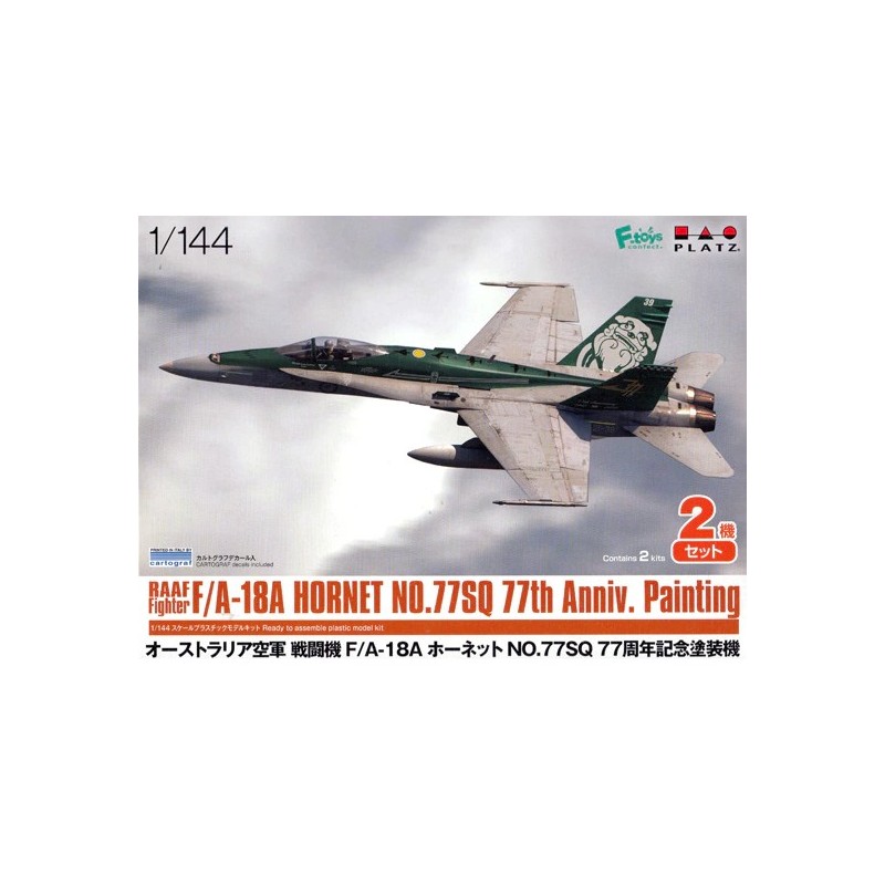 Platz 1/144 Royal Australian Air Force Fighter F / A-18A Hornet NO.77 SQ 77th Anniversary Painting Machine (Set of 2)