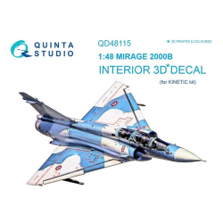 Quinta Studio 1/48 Mirage 2000B interior 3D decals (Kinetic)