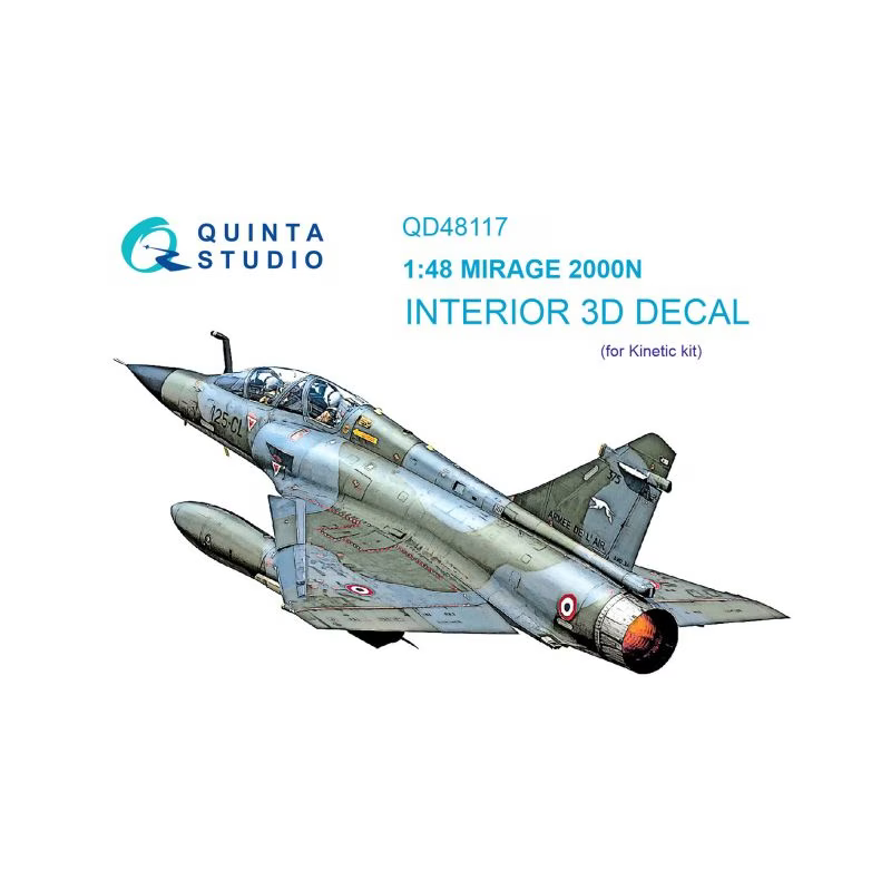 Quinta Studio 1/48 Mirage 2000N  interior 3D decals (Kinetic)