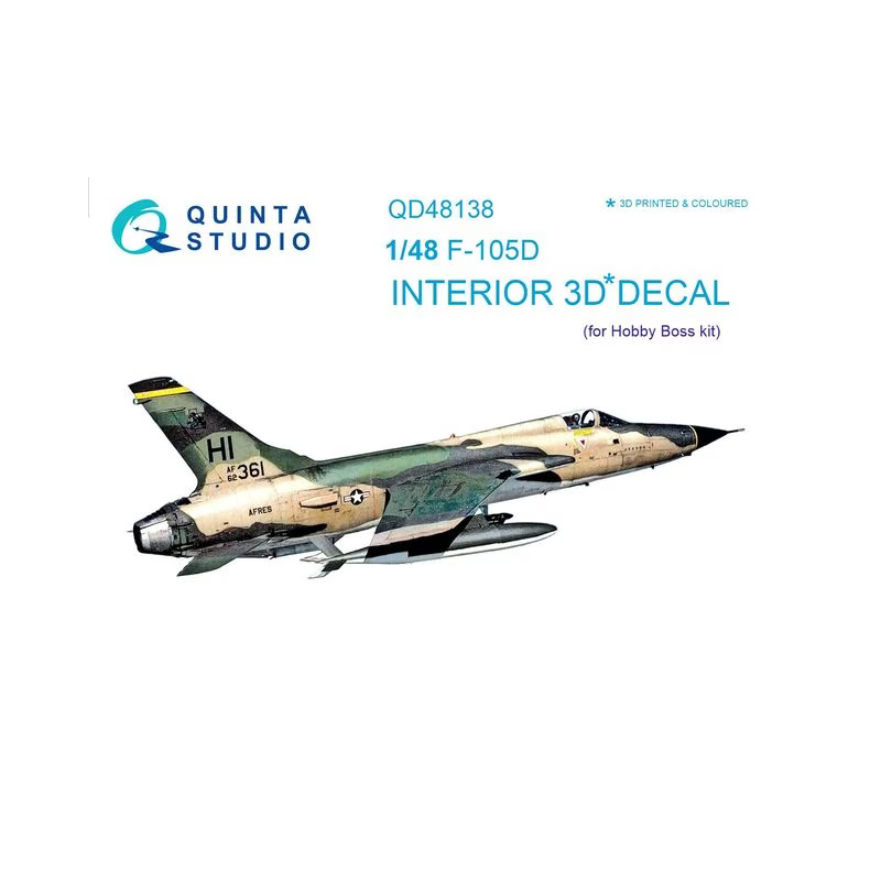 Quinta Studio 1/48 F-105D - interior 3D decals (HobbyBoss)