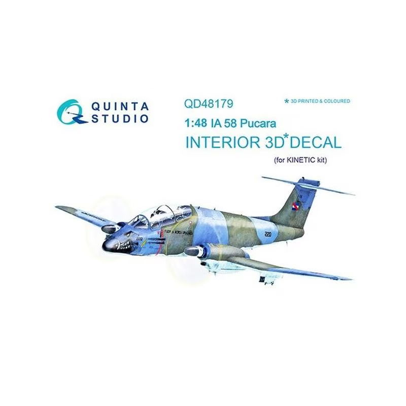 Quinta Studio 1/48 IA 58 Pucara  interior 3D decals (Kinetic)