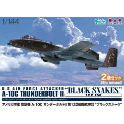 Platz 1/144 U.S. Air Force Attack Aircraft A-10C Thunderbolt II 122nd Fighter Wing Black Snake 2 Set