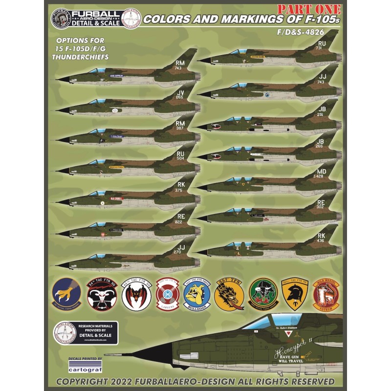 Furball decals 1/48 "Colors and Markings of Republic F-105s Part I" F-105D/F/G