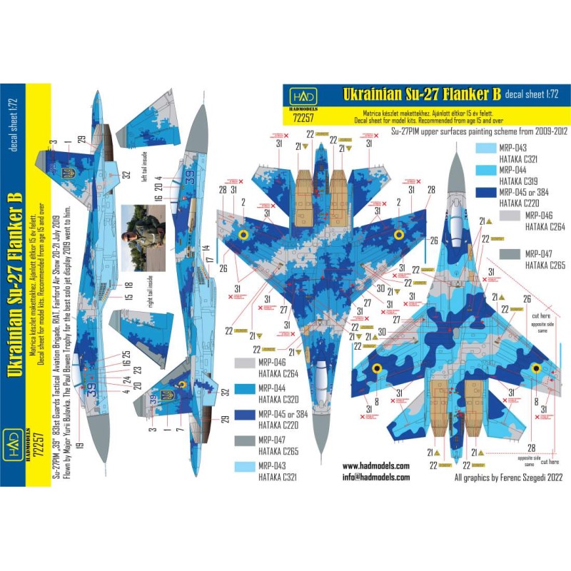 HAD calcas 1/72 Ukrainian Su-27 Flanker B