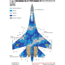 HAD 1/48 Mascaras Su-27 PM1 Flanker B Ukrainian digital camouflage painting mask ​