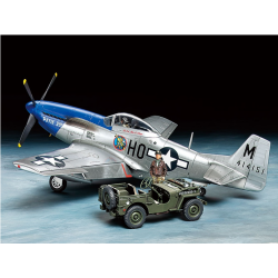 Tamiya 1/48 North American P-51D Mustang 1/4 Ton Small 4WD Military Vehicle Set