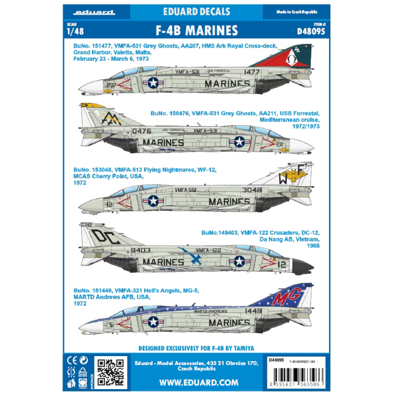 Eduard 1/48 Decals F-4B Marines (Tamiya)