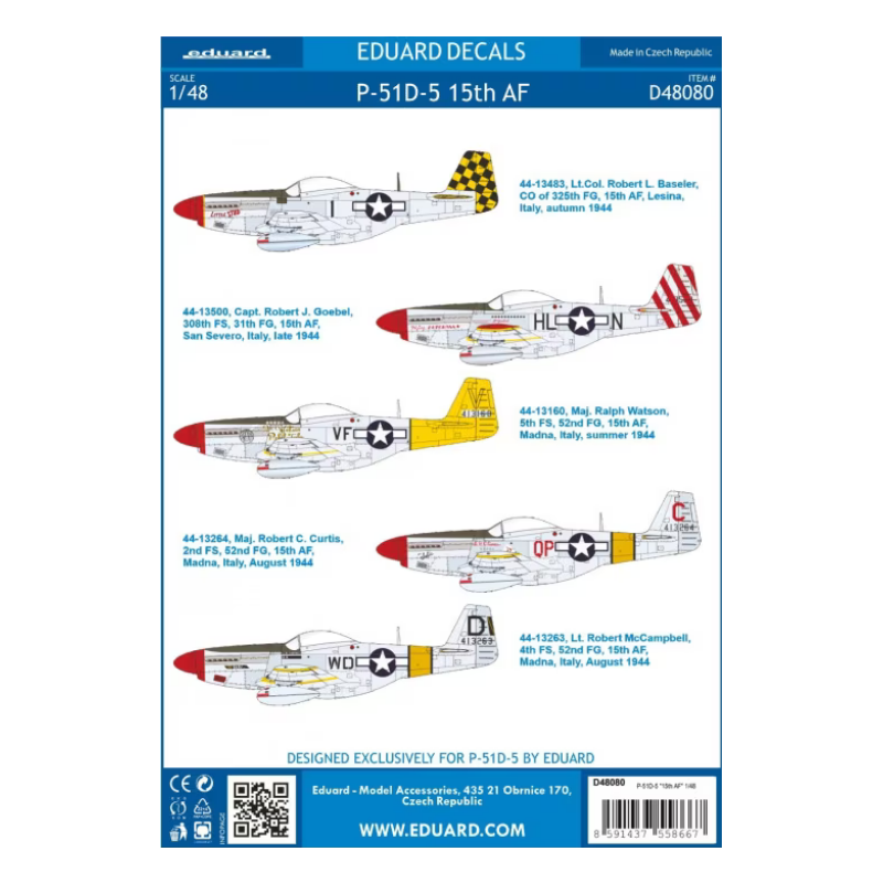 Calcas Eduard 1/48 Calcas P-51D-5 "15th AF"