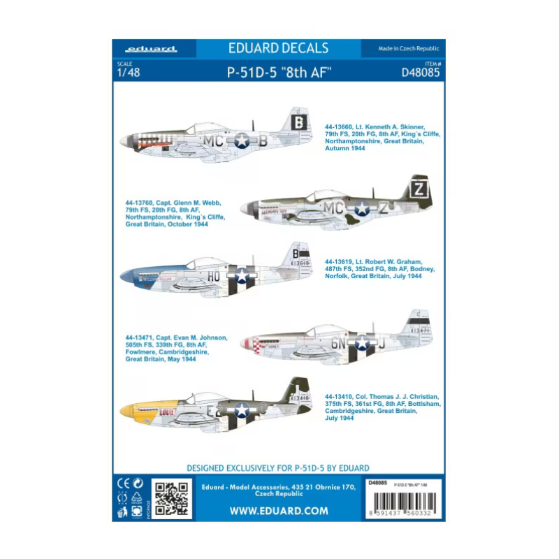 Eduard 1/48 Decals P-51D-5 "8th AF“