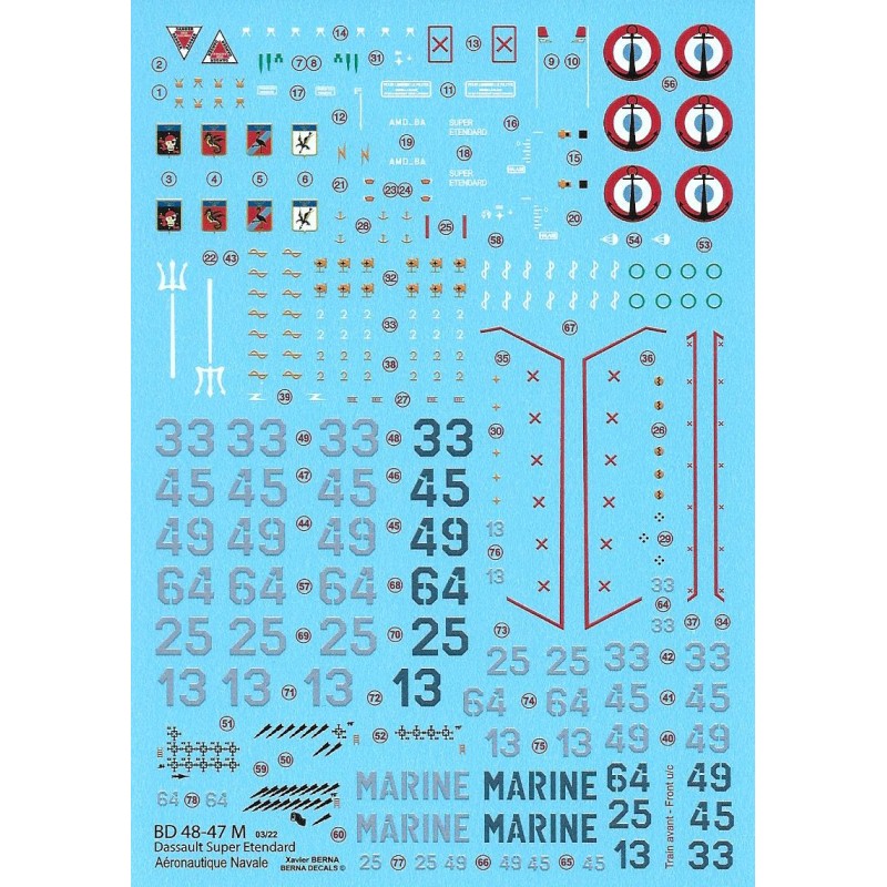 Berna Decals1/48  Dassault Super Etendard 14F Landivisiau, 11F & 17F Carrier Foch Kosovo 1999 (7 schemes)