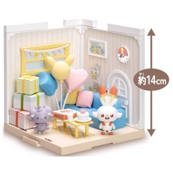 Maqueta Takara Tomy Pokemon Poke Peace House Lounge Scorbunny & Espurr