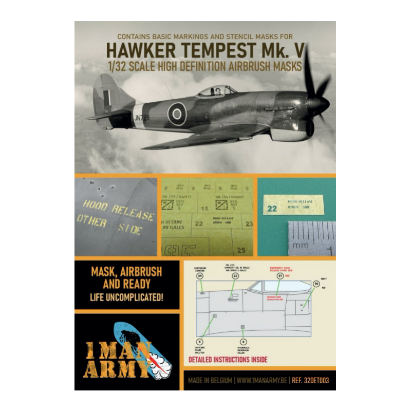 1 Man Army Mascara 1/32  Hawk.Tempest MK V RAF