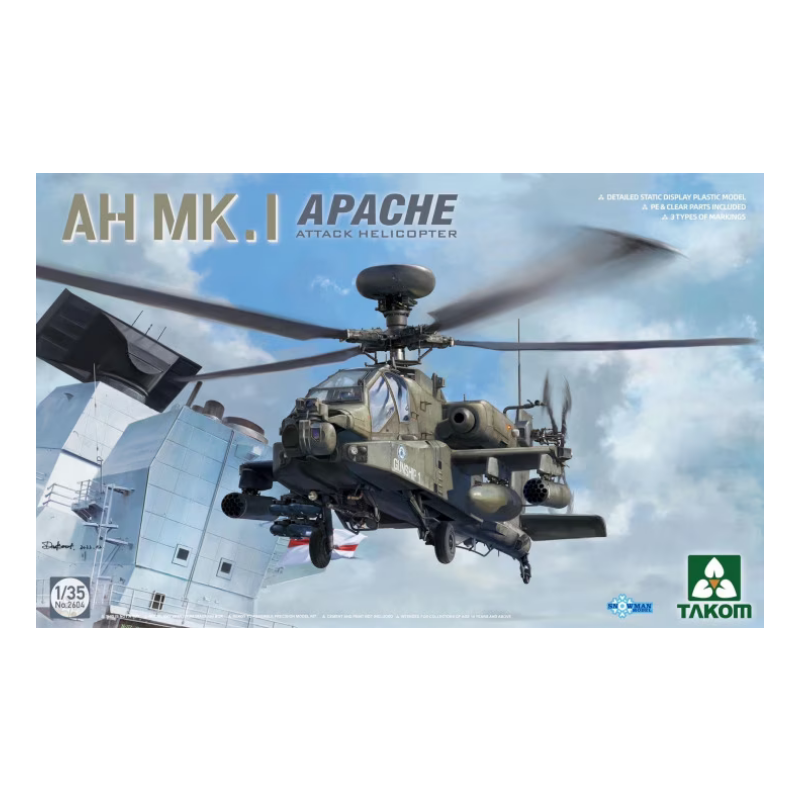 Maqueta del helicóptero AH Mk. 1 Apache Attack Helicopter a escala 1/35