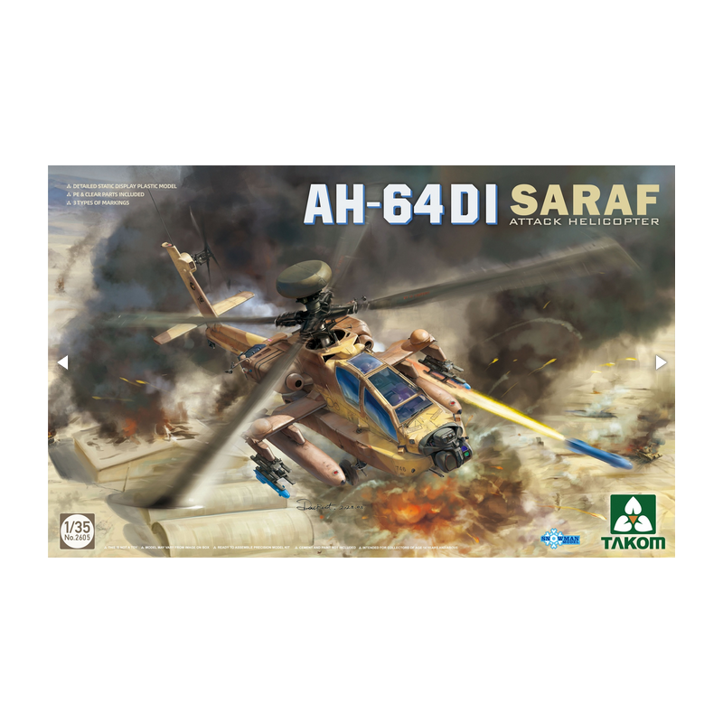 Takom 1/35 AH-64DI Saraf Attack Helicopter Model Kit