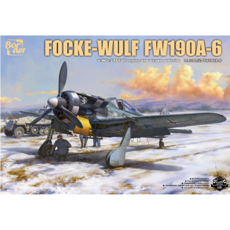 Maqueta del avión Focke-Wulf FW-190A-6 con motor completo y armamento interior – Border Model