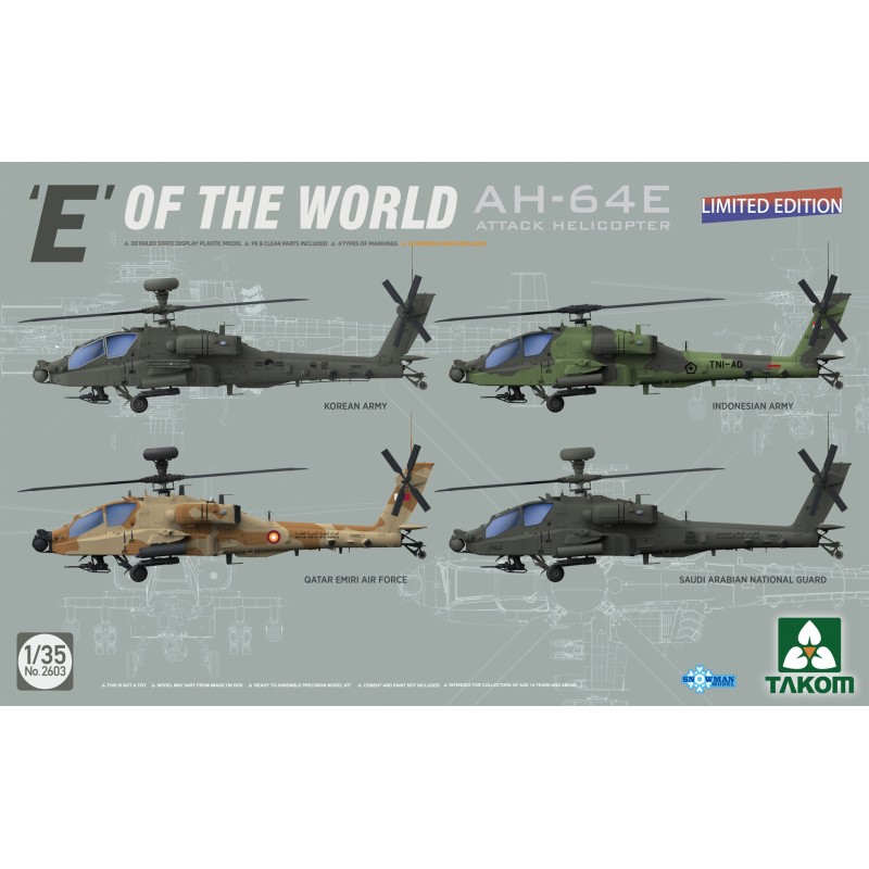 Maqueta de helicóptero Takom 1/35 AH-64E Apache Guardian