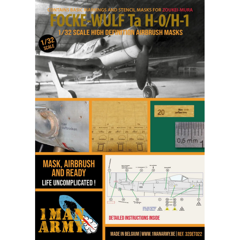 1 Man Army Mascara 1/32  Focke Wulf Ta 152 H0/H1 ( SWS )