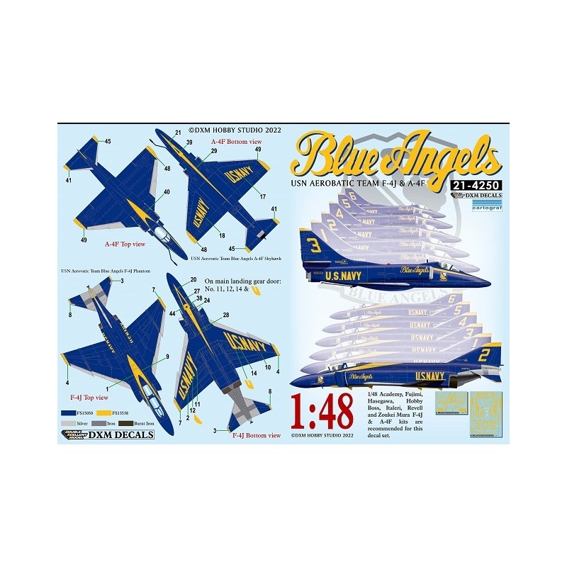 DXM Calca 1/48 Blue Angels USN Aerobatic Team F-4J & A-4F