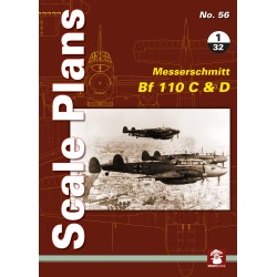 Libro No.56 Scale Plans MESSERSCHMITT Bf-110C/Bf-110D 1/32