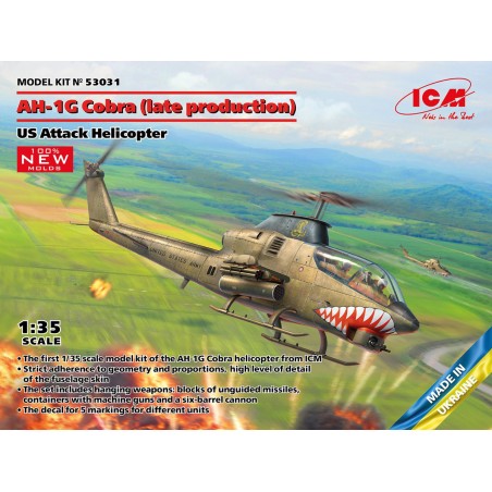 Maqueta del helicóptero de ataque AH-1G Cobra en escala 1/35 de ICM, versión producción tardía.