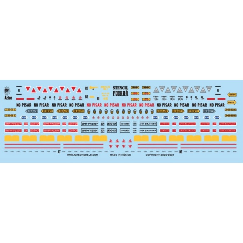 Aztec Decals 1/48 Stencil data for F.M.A. IA-58A Pucara