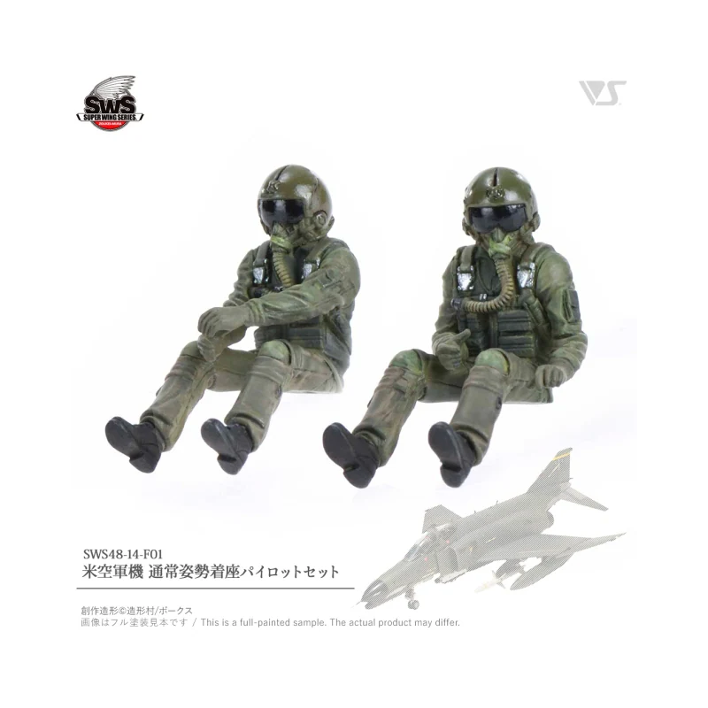 Pilotos de resina Zoukei Mura 1/48 U.S. Air Force Normal Posture Seated Pilot Set