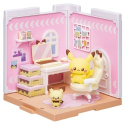 Maqueta Takara Tomy Poke Peace House Hobby Room |-Pichu & Pikachu